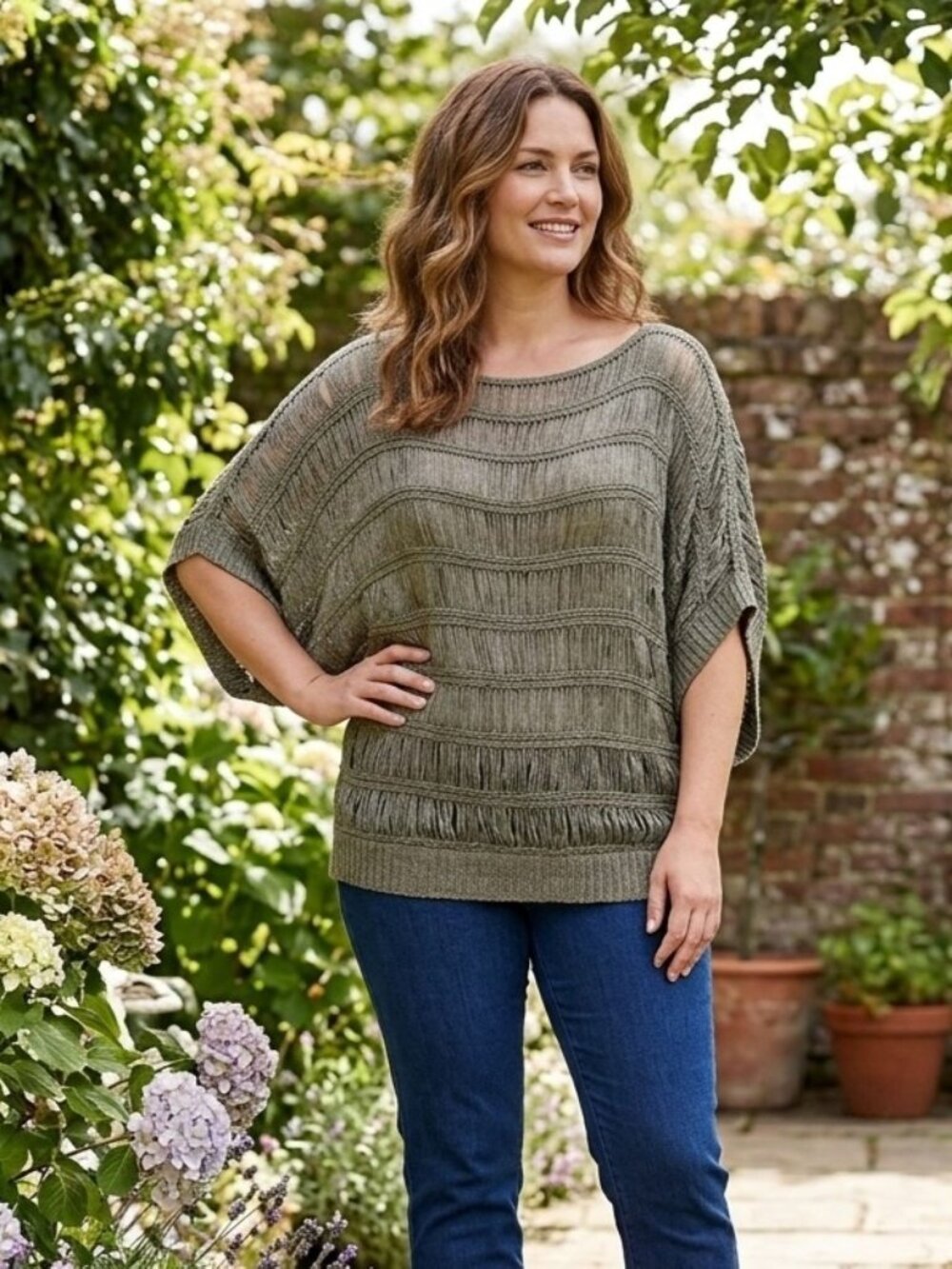 Papillon Textured Knit Bell Sleeve Top